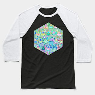 Art Deco Watercolor Patchwork Pattern 1 Baseball T-Shirt